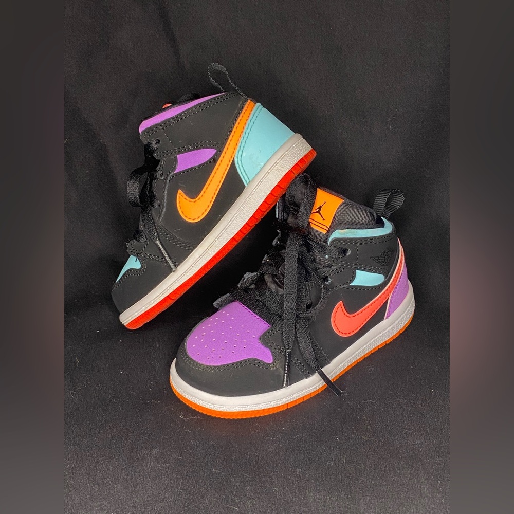 Jordan 1 Mid 'Black Multi' Kids